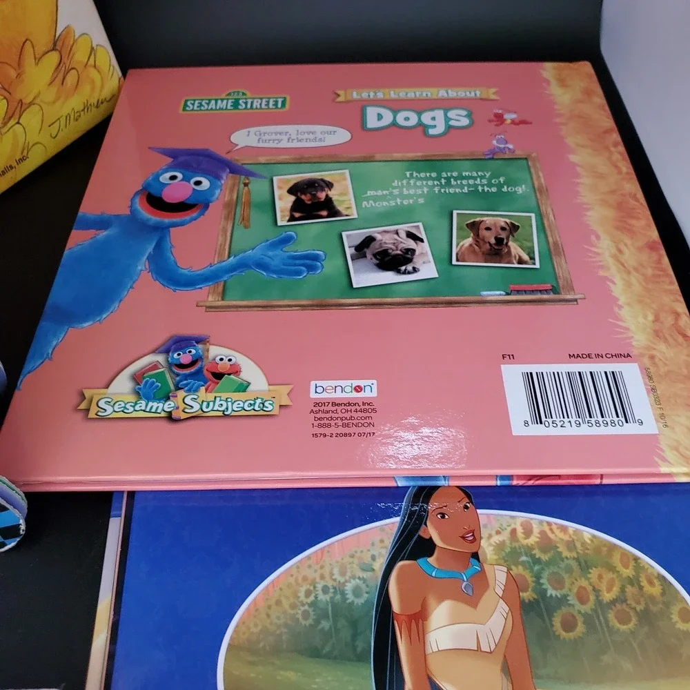 Children lot of 6 books 2 board, Nascar, Disney Princess, Sesame Street hardback